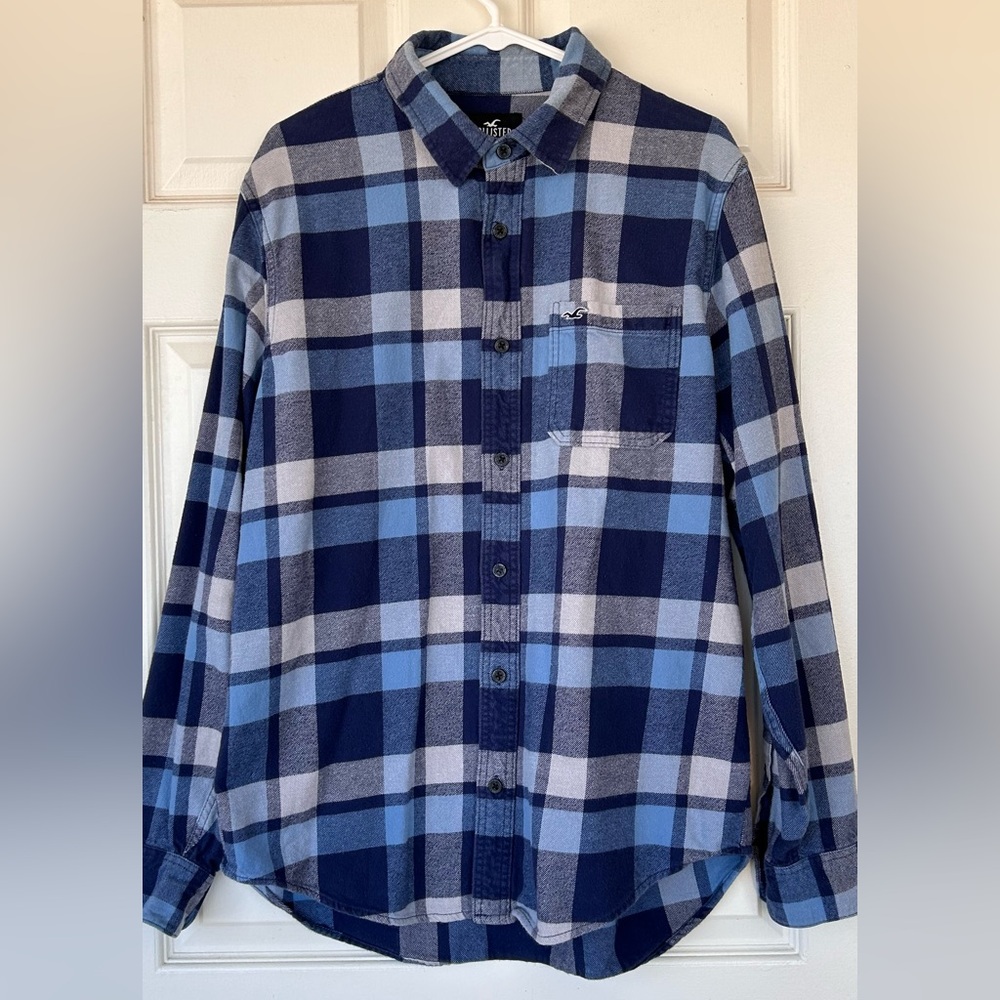 Hollister Brand Men’s Flannel Button Down Blue Size XL